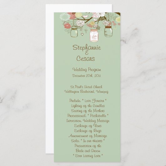 25 4x9 Hochzeitsprogramm Frühjahrsprogramm Blumenm Programm (Vorne/Hinten)