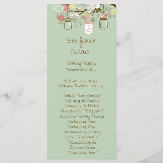 25 4x9 Hochzeitsprogramm Frühjahrsprogramm Blumenm Programm (Vorderseite)