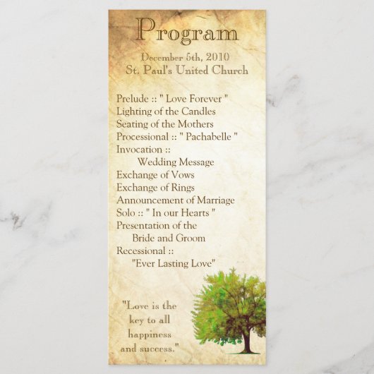 25 4x9 Hochzeitsprogramm Frühjahrsprogrammen Gestr Programm (Vorderseite)