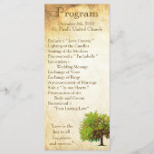 25 4x9 Hochzeitsprogramm Frühlingsbaum gealtertes Programm (Vorderseite)