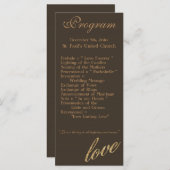25 4x9 Hochzeitsprogramm Gold Foil Glitzer Liebe Programm (Vorne/Hinten)