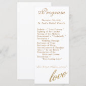 25 4x9 Hochzeitsprogramm Gold Foil Glitzer Liebe Programm (Vorne/Hinten)