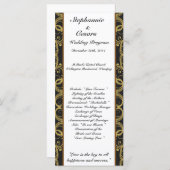 25 4x9 Hochzeitsprogramm Gold und Black Damask Programm (Vorne/Hinten)
