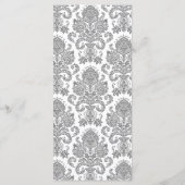 25 4x9 Hochzeitsprogramm Grau-Gelbe Damaskalspitze Programm (Rückseite)