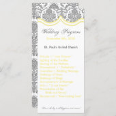 25 4x9 Hochzeitsprogramm Grau-Gelbe Damaskalspitze Programm (Vorne/Hinten)