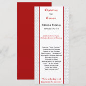 25 4x9 Hochzeitsprogramm Graue rote, formale Print Programm (Vorne/Hinten)