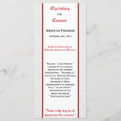 25 4x9 Hochzeitsprogramm Graue rote, formale Print Programm (Vorderseite)