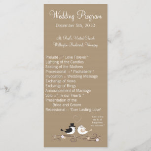 25 4x9 Hochzeitsprogramm Hochzeit Birds Bride Groo Programm
