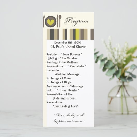 25 4x9 Hochzeitsprogramm Hochzeit China Abendessen Programm (Stehend Vorderseite)