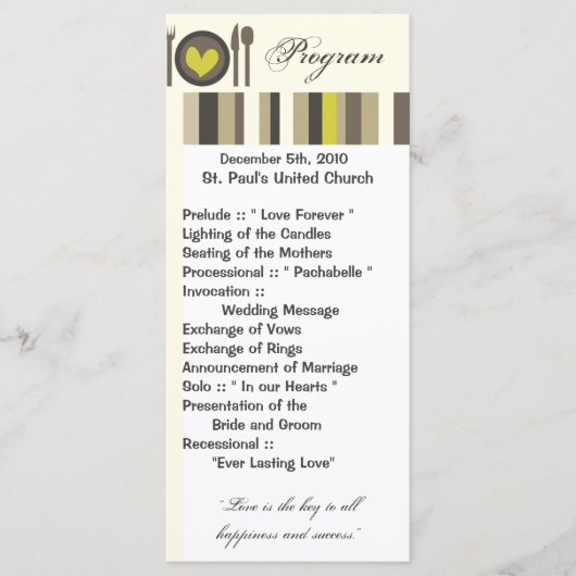 25 4x9 Hochzeitsprogramm Hochzeit China Abendessen Programm (Vorderseite)