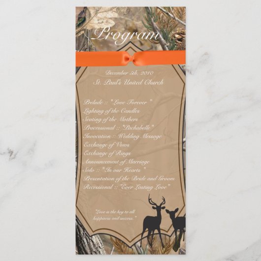 25 4x9 Hochzeitsprogramm Jäger Camouflage Camoflau Programm (Vorderseite)