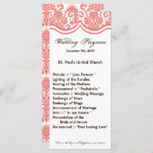 25 4x9 Hochzeitsprogramm Korallenriff Button Weiße Programm (Vorne/Hinten)