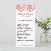 25 4x9 Hochzeitsprogramm Korallenriff Button Weiße Programm (Stehend Vorderseite)