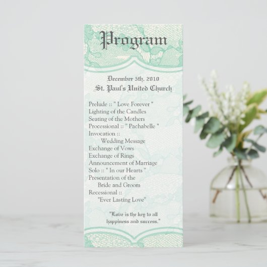 25 4x9 Hochzeitsprogramm Landesminze Spitzendrucke Programm (Stehend Vorderseite)