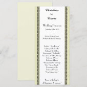 25 4x9 Hochzeitsprogramm Leichtes Grün/Graues form Programm (Vorne/Hinten)