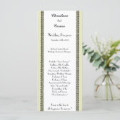 25 4x9 Hochzeitsprogramm Leichtes Grün/Graues form Programm (Stehend Vorderseite)
