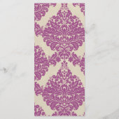 25 4x9 Hochzeitsprogramm Lila Gold Damask Lace Pri Programm (Rückseite)