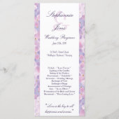 25 4x9 Hochzeitsprogramm Lila Hydrangea Programm (Vorderseite)