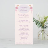 25 4x9 Hochzeitsprogramm Lila Pink Lantern/Blume Programm (Stehend Vorderseite)