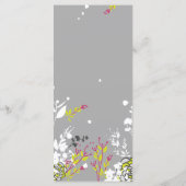 25 4x9 Hochzeitsprogramm Lime Green/Hot Pink Blume Programm (Rückseite)