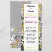25 4x9 Hochzeitsprogramm Lime Green/Hot Pink Blume Programm (Vorne/Hinten)