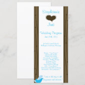 25 4x9 Hochzeitsprogramm Love Birds Programm (Vorne/Hinten)