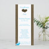 25 4x9 Hochzeitsprogramm Love Birds Programm (Stehend Vorderseite)