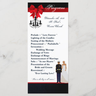 25 4x9 Hochzeitsprogramm Marine Hispanic Uniform Programm