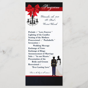 25 4x9 Hochzeitsprogramm Marine Uniform Groom Brid Programm