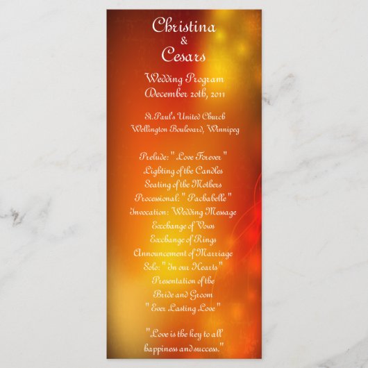 25 4x9 Hochzeitsprogramm Marokkanisch Laterne Programm (Vorderseite)