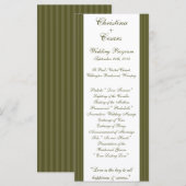 25 4x9 Hochzeitsprogramm Martini Olive Green Strip Programm (Vorne/Hinten)