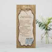 25 4x9 Hochzeitsprogramm Mason Jar Burlap Country Programm (Stehend Vorderseite)