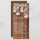 25 4x9 Hochzeitsprogramm Mason Jar Kerzenlicht Programm (Vorne/Hinten)