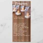 25 4x9 Hochzeitsprogramm Mason Jar Kerzenlicht Programm (Vorderseite)