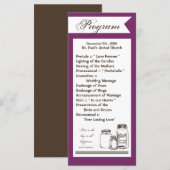 25 4x9 Hochzeitsprogramm Mason Jar Land Rustikal Programm (Vorne/Hinten)