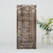 25 4x9 Hochzeitsprogramm Mason Jar String Lights B Programm (Stehend Vorderseite)