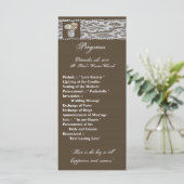 25 4x9 Hochzeitsprogramm Mason Jars mit Rose Programm (Stehend Vorderseite)