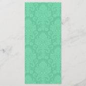 25 4x9 Hochzeitsprogramm Minze Gree White Damask L Programm (Rückseite)