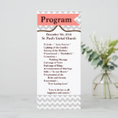 25 4x9 Hochzeitsprogramm Moderne Chevron Streifen Programm (Stehend Vorderseite)