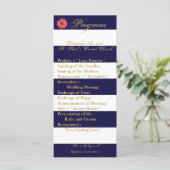25 4x9 Hochzeitsprogramm Modernes Stripe Navy Blue Programm (Stehend Vorderseite)
