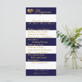 25 4x9 Hochzeitsprogramm Modernes Stripe Navy Weiß Programm (Stehend Vorderseite)