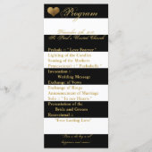 25 4x9 Hochzeitsprogramm Modernes Stripe Schwarz-w Programm (Vorderseite)