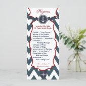 25 4x9 Hochzeitsprogramm Nautical Anchor Compass O Programm (Stehend Vorderseite)
