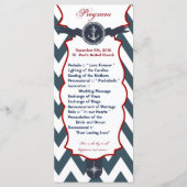 25 4x9 Hochzeitsprogramm Nautical Anchor Compass O Programm (Vorderseite)