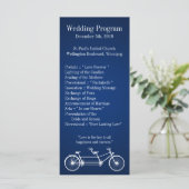 25 4x9 Hochzeitsprogramm Navy Blue Double Bike Programm (Stehend Vorderseite)