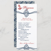25 4x9 Hochzeitsprogramm Navy Nautical Knot Anchor Programm (Vorne/Hinten)