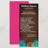 25 4x9 Hochzeitsprogramm Neon Frühling Floral Blum Programm (Vorne/Hinten)