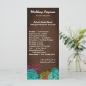 25 4x9 Hochzeitsprogramm Neon Frühling Floral Blum Programm (Stehend Vorderseite)