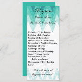 25 4x9 Hochzeitsprogramm Ombre Aquamarin Zickzack Programm (Vorne/Hinten)