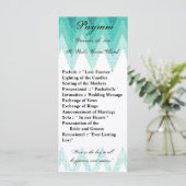 25 4x9 Hochzeitsprogramm Ombre Aquamarin Zickzack Programm (Stehend Vorderseite)